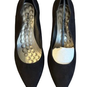 Walking Cradle Selena Black Suede Pumps